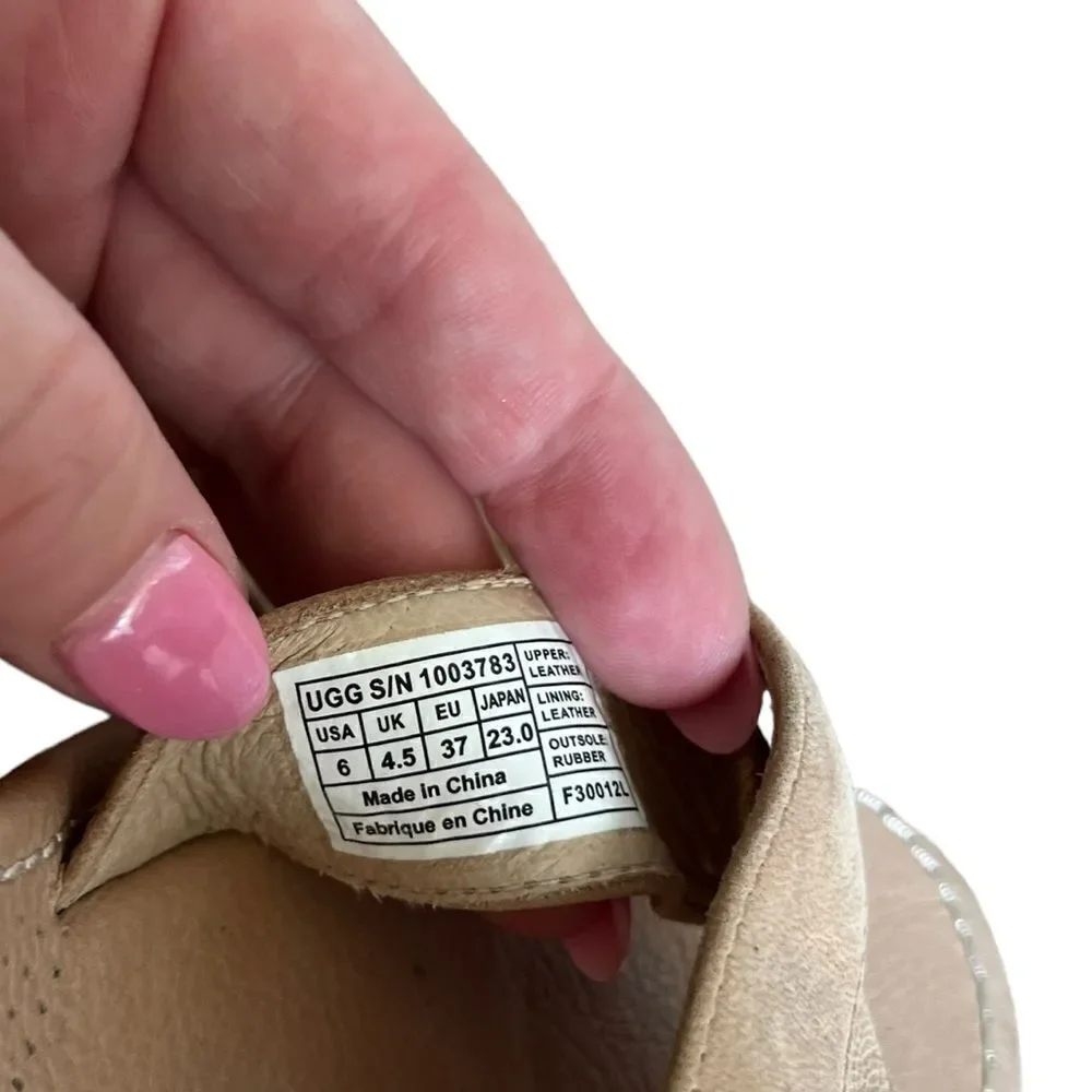 Ugg Suede Slingback Nyssa Wedge Sandals Tan Size 6